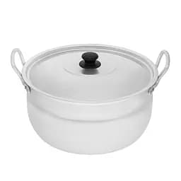 Кастрюля сферическая матовая алюминиевая с крышкой 6.4 л, Interos Серый 86217