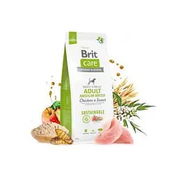 Сухий корм Brit Care Dog Sustainable Adult Medium Breed для собак середніх порід, з куркою та комахами, 3 кг - мініатюра 6