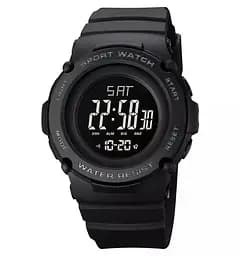 Спортивний наручний годинник Skmei 1957 (Чорний з чорним циферблатом)