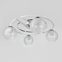 Білосніжна стельова люстра на 4 плафони Ø 47 см | Арт. 51795/4 CH+WT+WT | Line F