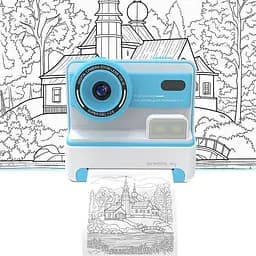Дитяча фотокамера моментальним друку D101 Blue - мініатюра 7