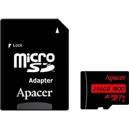 microSDXC (UHS-1) Apacer 256Gb class 10 V10 A1 R100MB/s (adapter SD)
