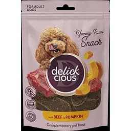 Сушені снеки Delickcious з яловичиною і гарбузом 80 г