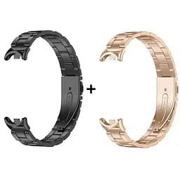 Комплект ремешки Tamister для фитнес-браслета Xiaomi Mi Band 8 и 9 Bead design Black-Rose gold