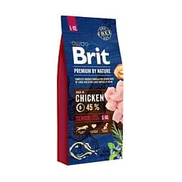 Сухой корм Brit Premium Dog Senior L+XL 15 кг для стареющих собак.