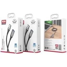 Кабель XO NB220 USB A - USB A 3.0 3 м чорний - мініатюра 4