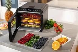 Сушарка для продуктів Gorenje 580 Вт піддонів 6 x 1.5 см дисплей пластик+метал чорний - мініатюра 10