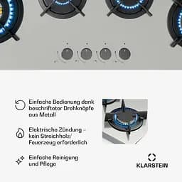 Газова варильна поверхня Klarstein Goldflame 4 Slim (10046473) - мініатюра 4