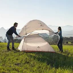 Намет Naturehike Cloud Up 1 Updated NH18T010-T надлегкий одномісний з футпринтом 20D сіро-червоний - мініатюра 5