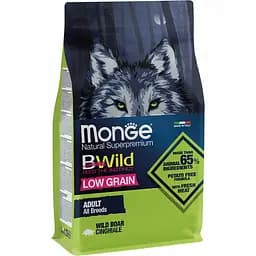 Сухой корм Monge Dog Вwild Low Grain, для взрослых собак, дикий кабан, 2,5 кг