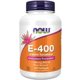 Вітамін Е-400 зі Змішаними Токоферолами Now Foods Е-400 268 mg 250 капсул
