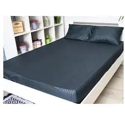 Простыня на резинке LightHouse Mf Stripe Аnthracite, 200х90+25 см, синяя (605221)