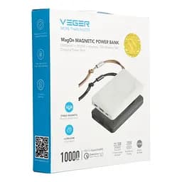 Зовнішній акумулятор VEGER Wireless 10000mAh 38.5Wh 3.85V Black (VG-W1151-B) - мініатюра 2