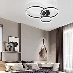 LED люстра в чорному кольорі на 3 кільця | Line F | Арт. A8008/3 BK