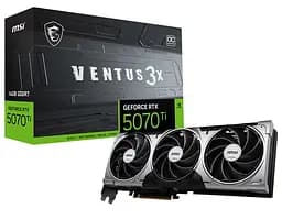 Видеокарта GeForce RTX 5070 Ti MSI VENTUS 3X OC 16Gb GDDR7 256-bit HDMI/3xDP 2497/28000 MHz 16-pin (G507T-16V3C)