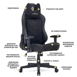 Геймерське крісло Mealux Cyberlux Helios Black (GM-204 B) - мініатюра 6