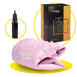 М'яч для фітнесу (фітбол) Cornix 55 см напівмасажний Anti-Burst Light Pink XR-0465 - мініатюра 5