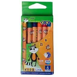 Карандаши восковые, 6 цветов