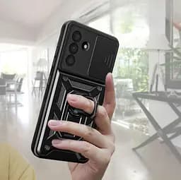 Чохол Primo Shockproof для Samsung Galaxy A36 5G (SM-A366) - протиударний, з підставкою і шторкою камери - Black - мініатюра 8