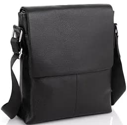 Сумка чоловіча з натуральної шкіри Tiding Bag Чорна