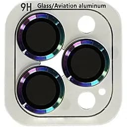 Захисне скло на камеру Epik Metal Classic Rainbow для Apple iPhone 12 Pro Max в упаковці бузкове райдужне