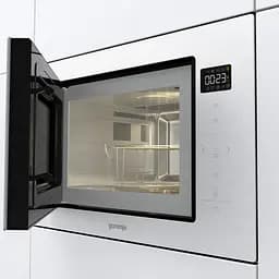 Мікрохвильова піч Gorenje вбудовувана 25л 900Вт гриль дисплей приготування на кількох рівнях білий - мініатюра 4