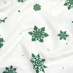 Наволочка Cosas Snowflakes evergreen фланелева 50х70 см біло-зелена (Flannel_SnowflakesEvergreen_50x70) - мініатюра 3