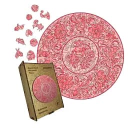 Деревянный пазл Декоративная Роспись Цветочная Нежность, А2, Картонная коробка 300+ элементов