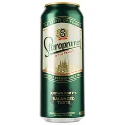 Упаковка пива Staropramen світле 4.2% 11.52 л (0.48 л х 24 шт.) з/б - мініатюра 2