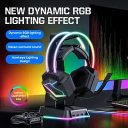 Навушники Onikuma ігрові X-10 Max з мікрофоном 7.1 об’ємний звук 50 мм динаміки RGB підсвітка геймерська гарнітура для ПК - мініатюра 2