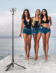 ANXRE 60-дюймовий штатив для телефону Selfie Stick з пультом дистанційного керування, портативний штатив для мобільного телефону - мініатюра 7