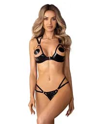 Комплект белья Obsessive Keira Lise otwarty, S/M (черный)