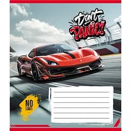 Зошит учнівський "Без паніки" Leader 012-510164C-1 в косу лінію, 12 аркушів