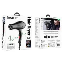 Фен для волосся Hoco HP12 Hot and cold air (1450W) Black - мініатюра 6