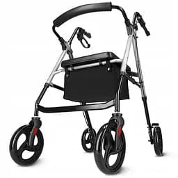 Роллер для ходьбы 4FIZJO складной, с сумкой Black/Silver (P-5905973406918)