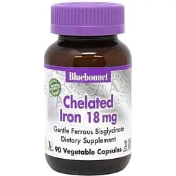 Вітаміни та мінерали Bluebonnet Nutrition Albion Chelated Iron 18 mg, 90 вегакапсул
