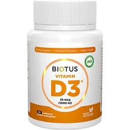 Вітамін D3 Biotus 1000 МО 60 капсул