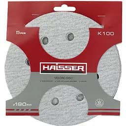 Круг шлифовальный самоклеящийся Haisser с отверстиями 190 мм, k 100, 5 шт. (119671)