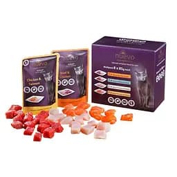 Упаковка-мультибокс паучів для котів із різними смаками Nuevo Adult Pouch Multipack 8*85 г