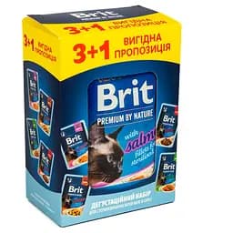 Набір вологих кормів для стерилізованих котів Brit Premium Delicate Fillets in Gravy 4 шт. х 100 г
