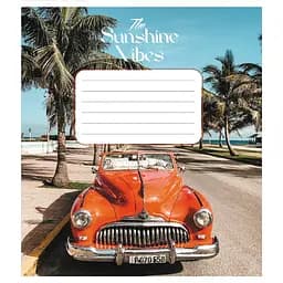 Зошит учнівський "Ретро авто" Leader 024-550139K-4 в клітинку, 24 аркуші