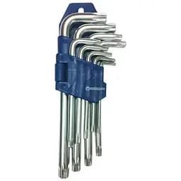 Ключ Стандарт TORX Г-подібний з отвором 9шт. (TKS0901)