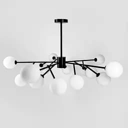Потолочная черная люстра Grand Bunch на 15 плафонов Ø 110 см Ст. AOC 20/15 BK | Line F