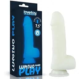 Неоновый фаллоимитатор LoveToy Lumino Play 19.3 см синий