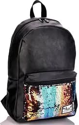 Молодежный рюкзак из искусственной кожи с пайетками 20L 2 черный Hash sum0028821