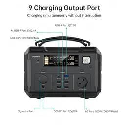 Зарядна станція Choetech (BS004-EU-BK), 500W (BS004-EU-BK) - мініатюра 4