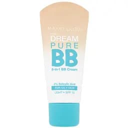 Крем-догляд для обличчя Maybelline New York 8-в-1 Dream Pure BB з тональним ефектом Світлий, 30 мл (B2187300)
