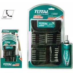 Викрутка Total з реверсом і зі змінними насадками 26 шт. (TACSD30266)