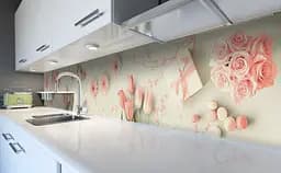 Кухонний фартух Гербери та Тюльпани ПВХ 60х250 см самоклеючий Абстракція Рожевий Happy Pocket Z183382 - мініатюра 5