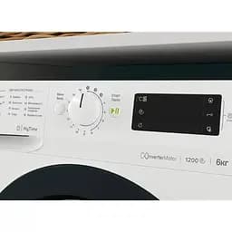Пральна машина Indesit фронтальна, 6кг, 1200, A+++, 43см, дисплей, інвертор, люк чорний, білий - мініатюра 3
